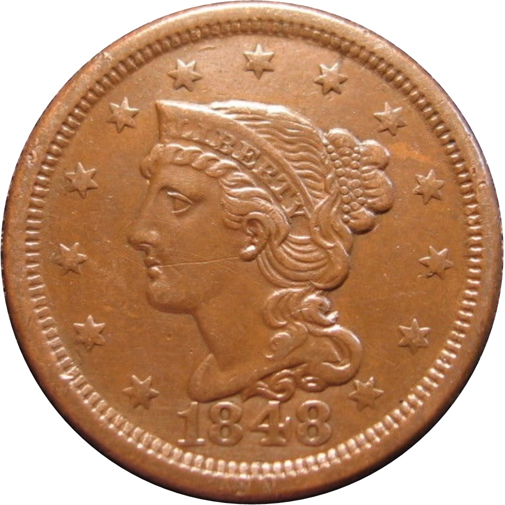 1848-Braided-Large-Cent-#2